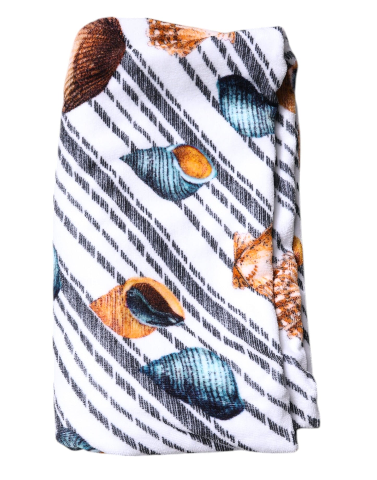 Dolce & Gabbana Multicolor Stripes Seashells Beach Towel