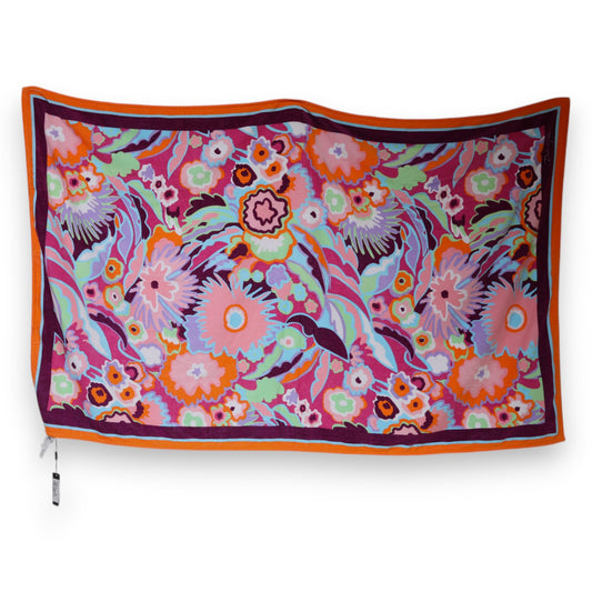 Dolce & Gabbana Multicolor Floral Print Cotton Beach Towel