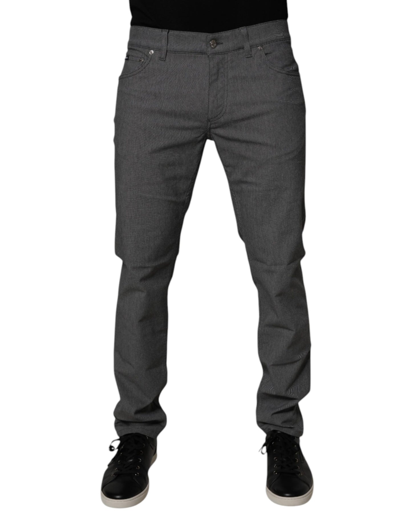 Dolce & Gabbana Gray Cotton Stretch Skinny Denim Jeans