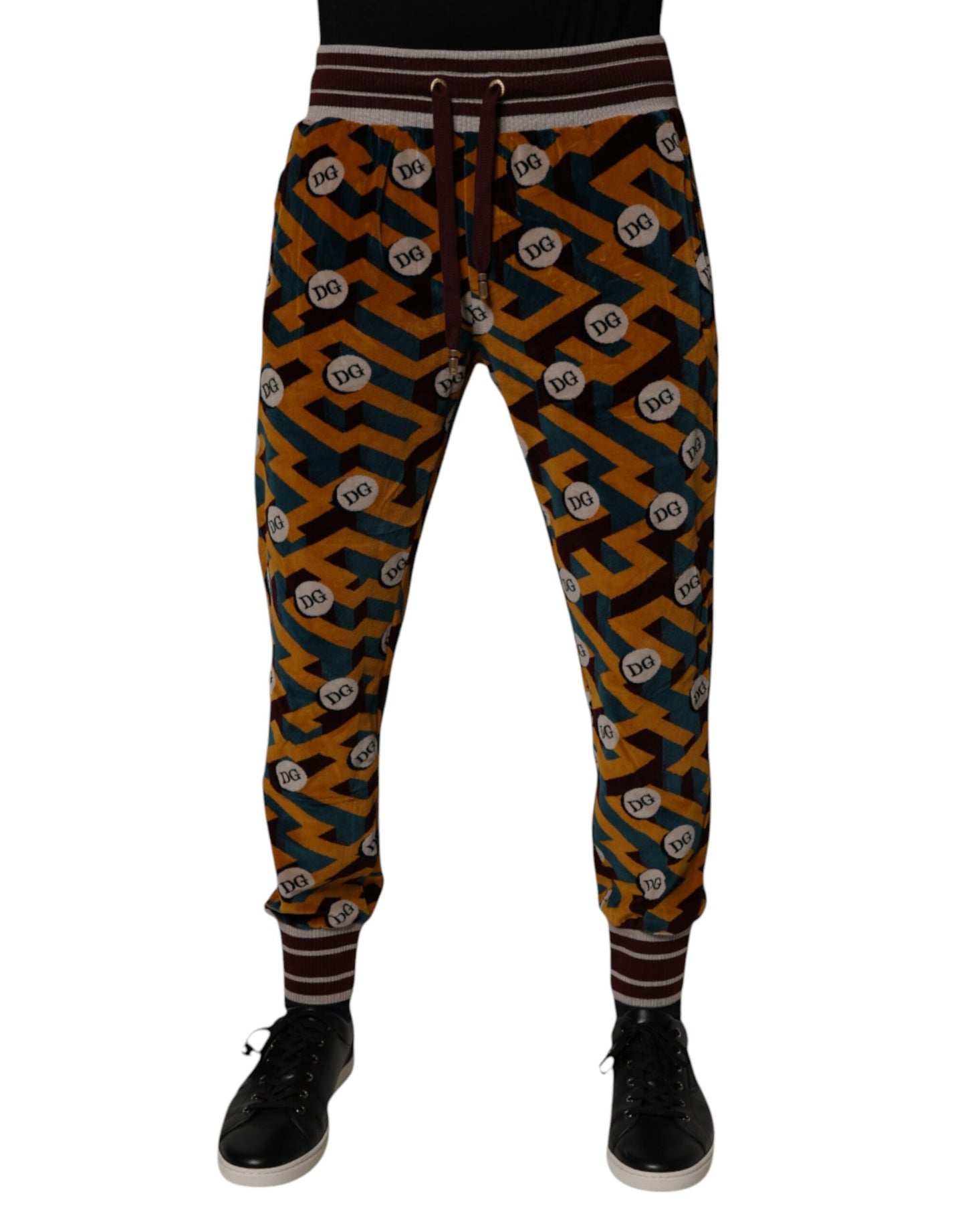 Dolce & Gabbana Multicolor Logo Monogram Jogger Sweatpants Pants