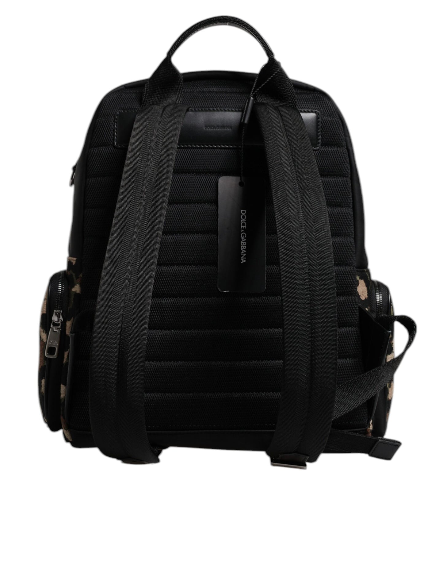 Dolce & Gabbana Multicolor Leopard Print DG Logo Plaque Men Backpack Bag