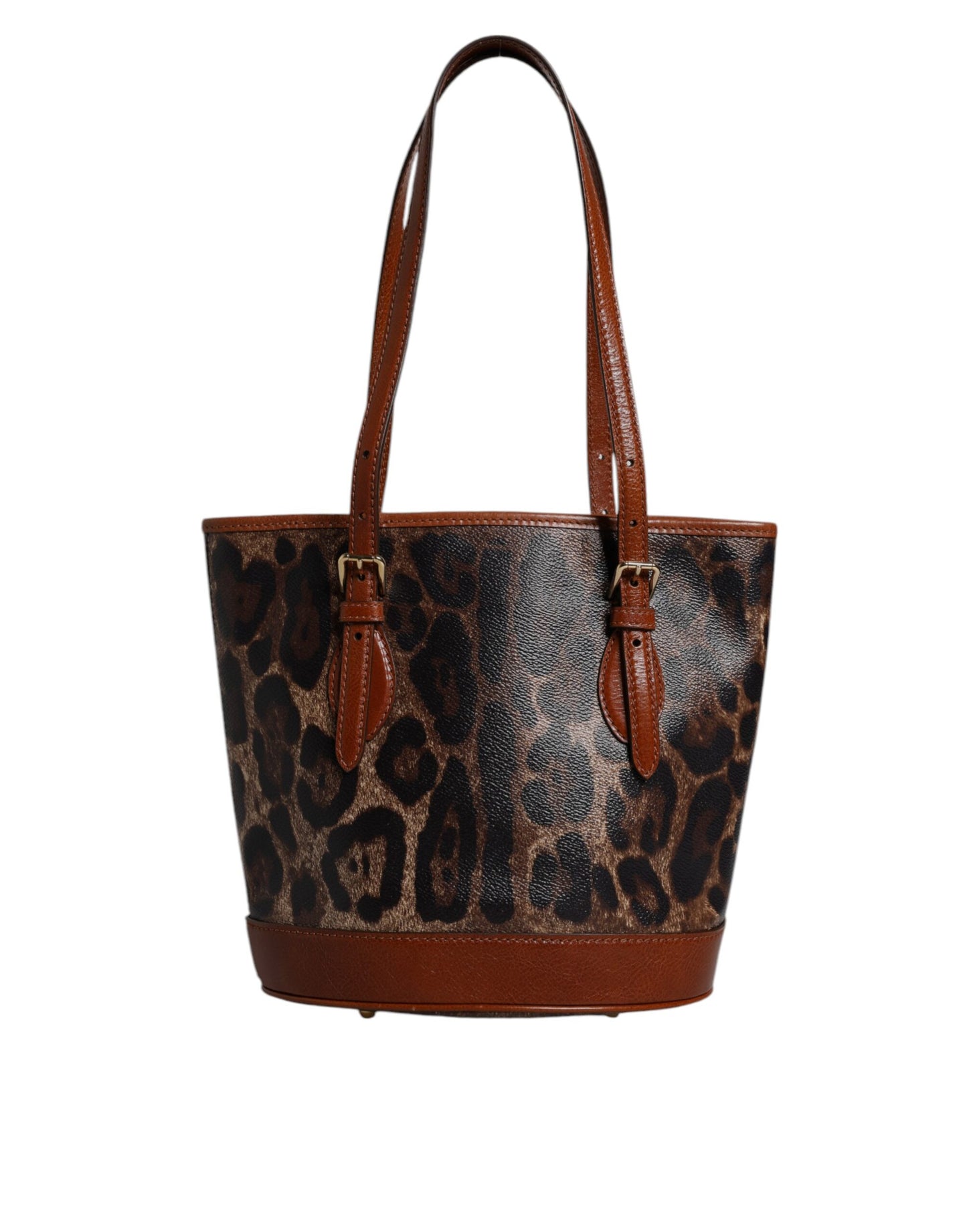 Dolce & Gabbana Brown Leopard Leather Shoulder Strap Tote Bag