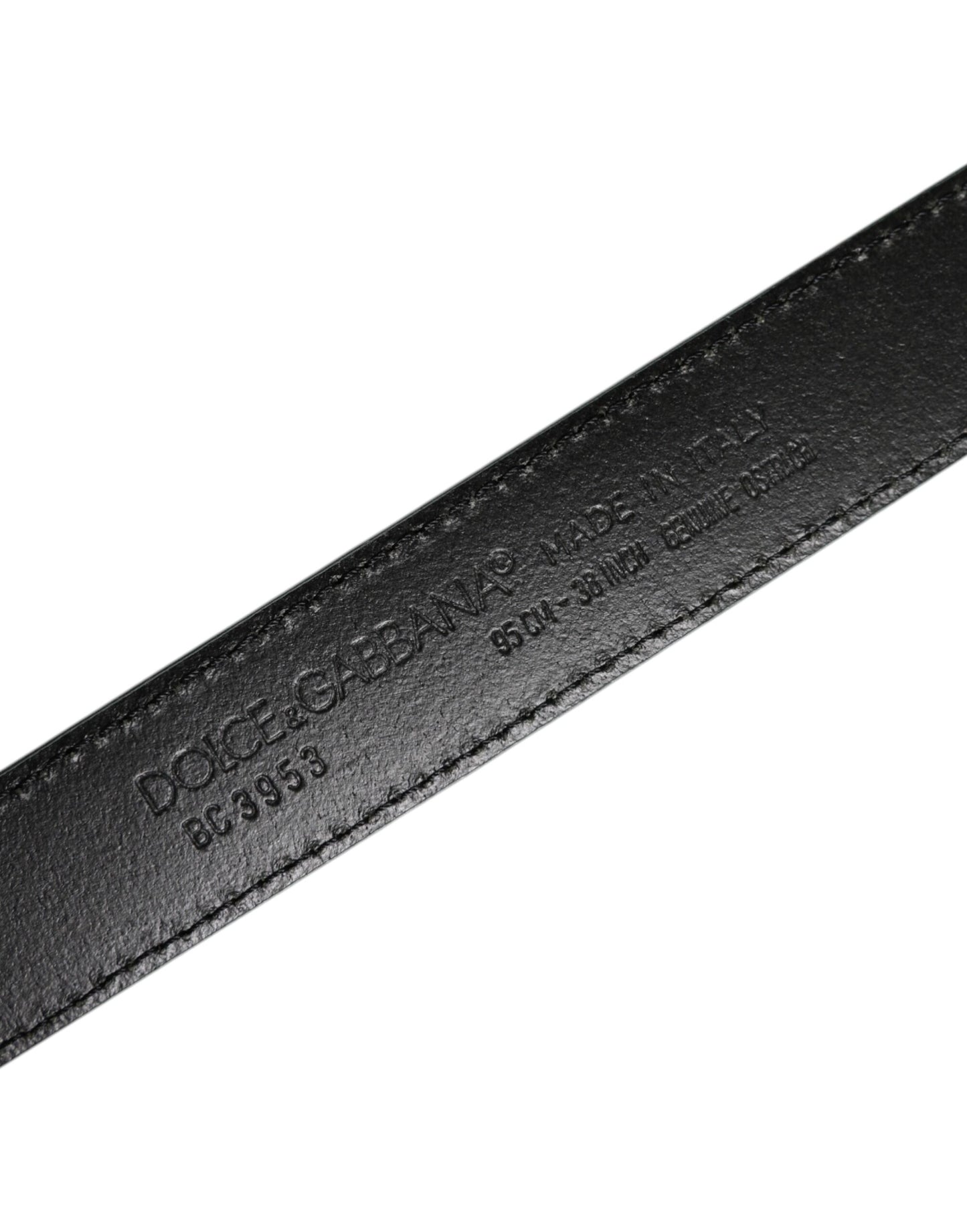 Dolce & Gabbana Green Leather Silver Tone Metal Buckle Belt