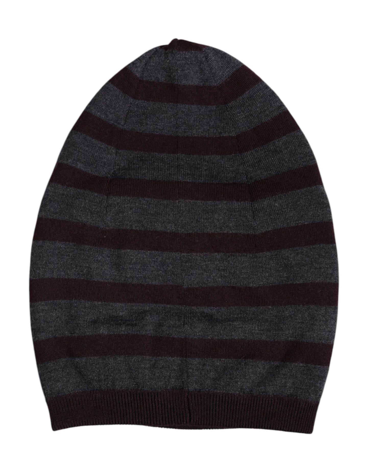 Dolce & Gabbana Gray Striped Wool Knitted Winter Beanie Hat
