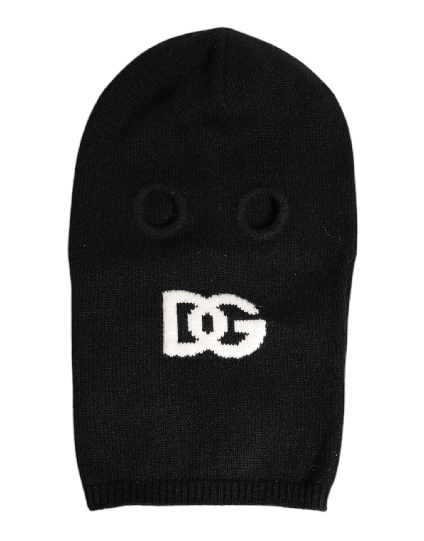 Dolce & Gabbana Black Cashmere Knitted Ski Mask Balaclava Hat