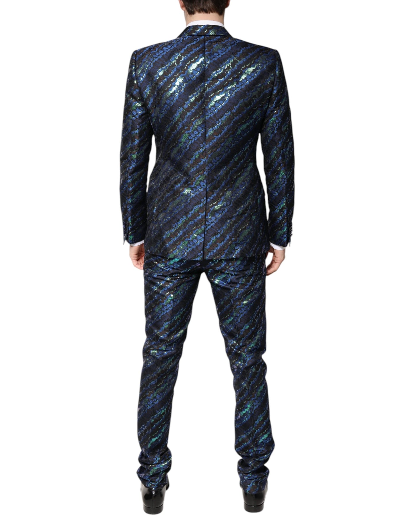 Dolce & Gabbana Multicolor Polyester Jacquard 2 Piece Suit