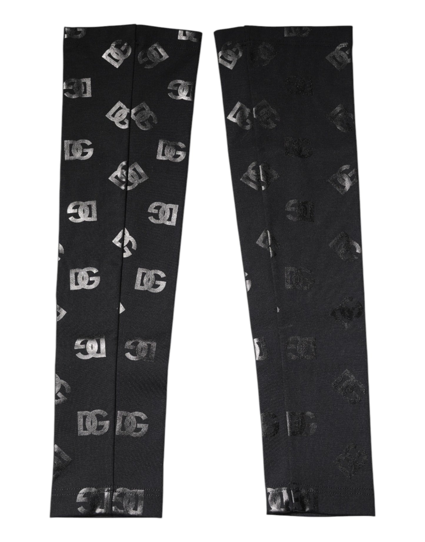 Dolce & Gabbana Black DG Logo Monogram Wool Stretch Arm Sleeves