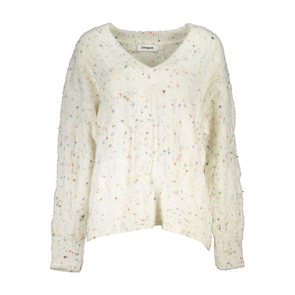 Desigual White Polyester Sweater