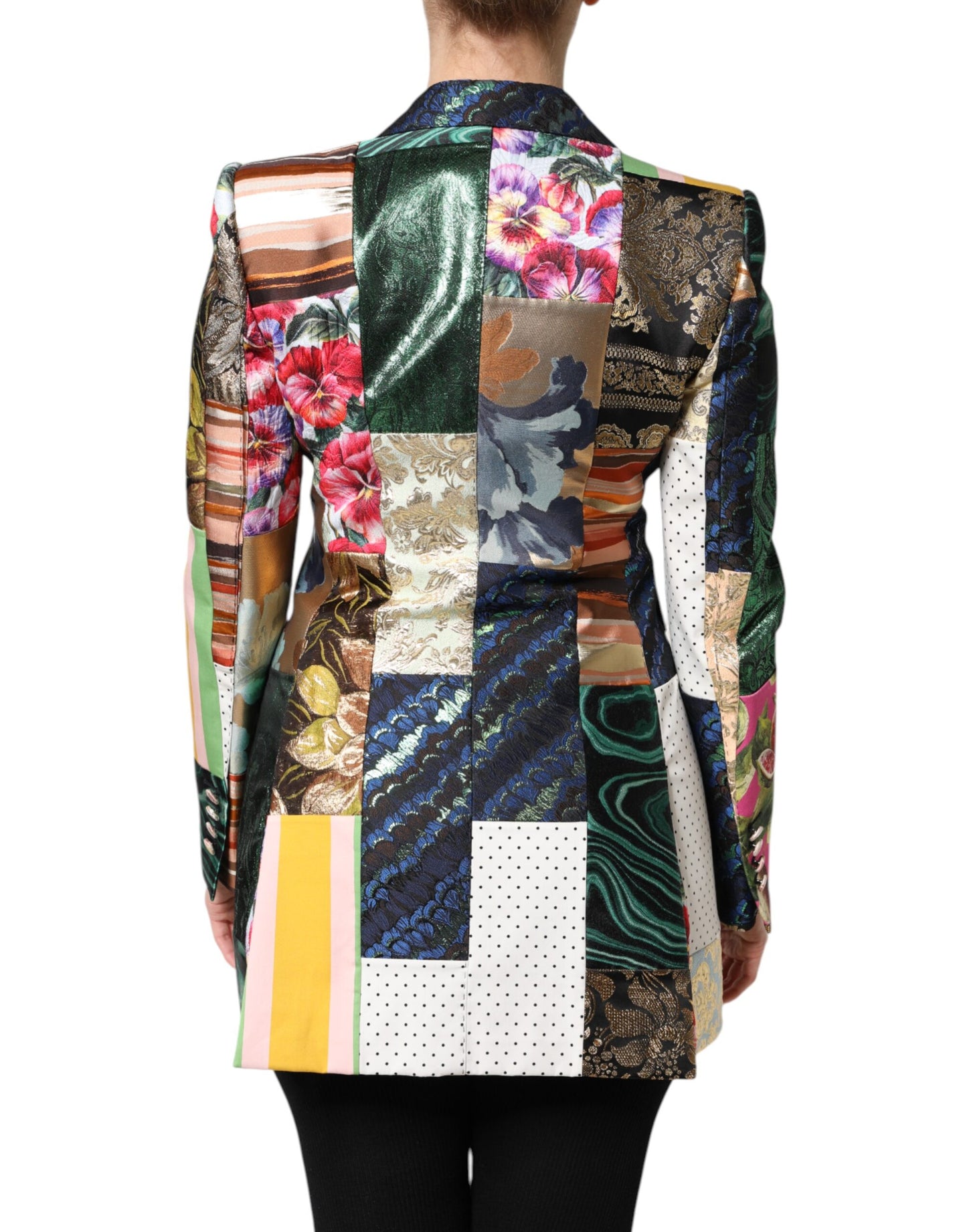 Dolce & Gabbana Multicolor Floral Patchwork Jacquard Jacket