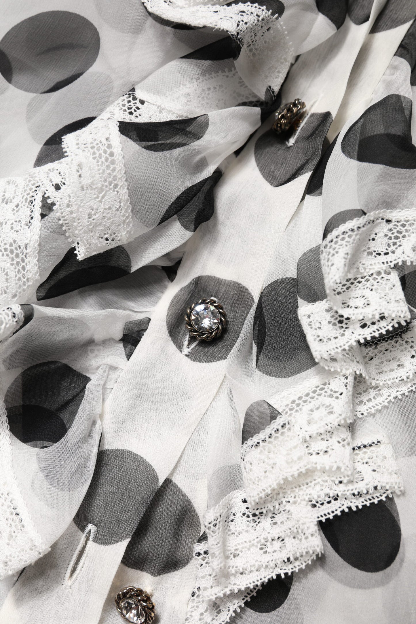 Dolce & Gabbana White Black Polka Dot Cotton Sleeveless Top