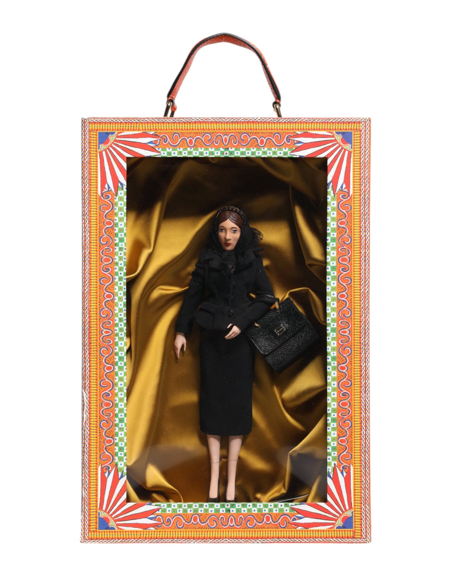 Dolce & Gabbana Black Dress Ceramic Porcelain Fashion Leather Sicily Dolls