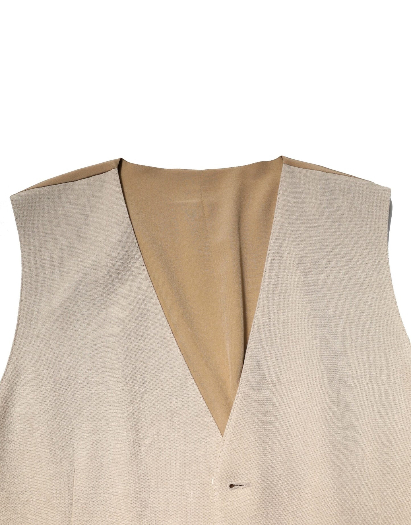 Dolce & Gabbana Beige Linen Dress Formal Men Waistcoat Vest