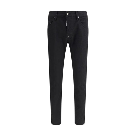 Dsquared² Black Cotton Straight-Leg Jeans