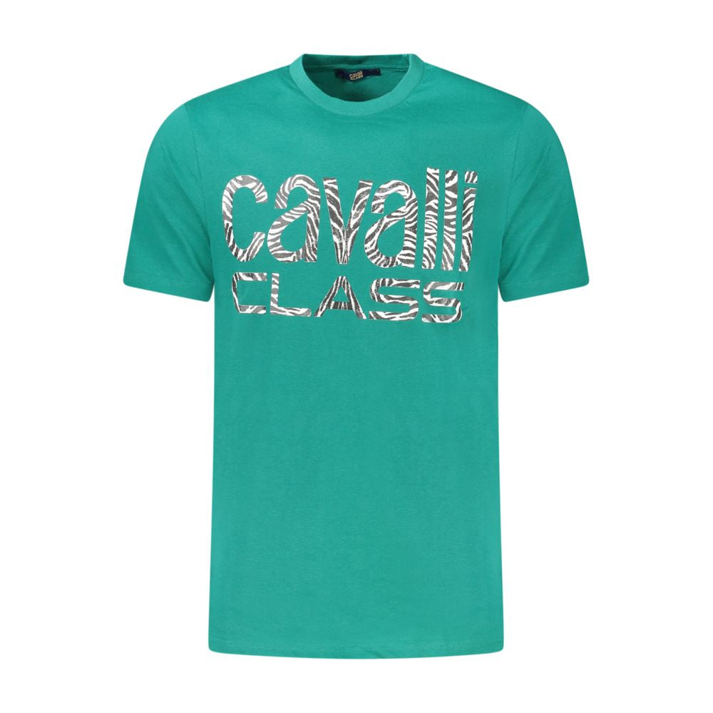 Cavalli Class Green Cotton T-Shirt