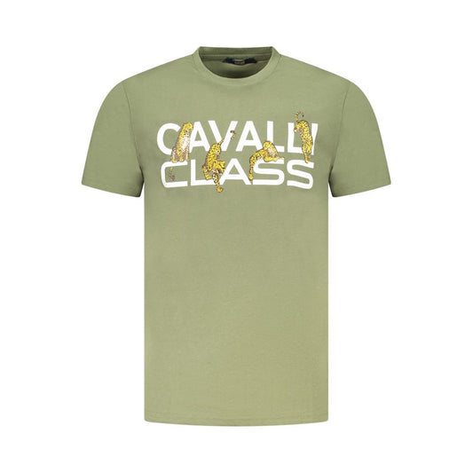 Cavalli Class Green Cotton T-Shirt