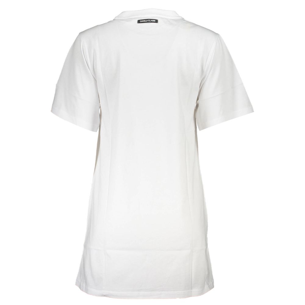 Cavalli Class White Cotton Dress