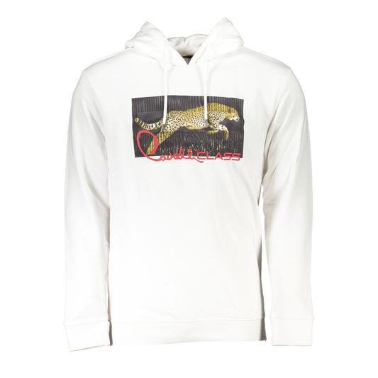 Cavalli Class White Cotton Sweatshirt