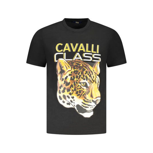 Cavalli Class Black Cotton T-Shirt
