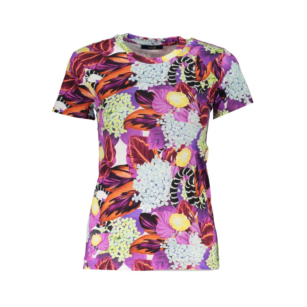 Cavalli Class Purple Cotton T-Shirt