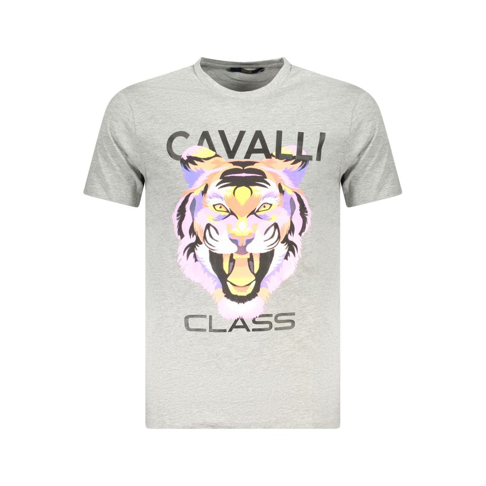 Cavalli Class Gray Cotton T-Shirt