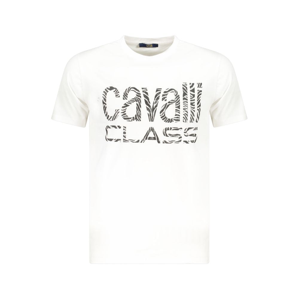 Cavalli Class White Cotton T-Shirt