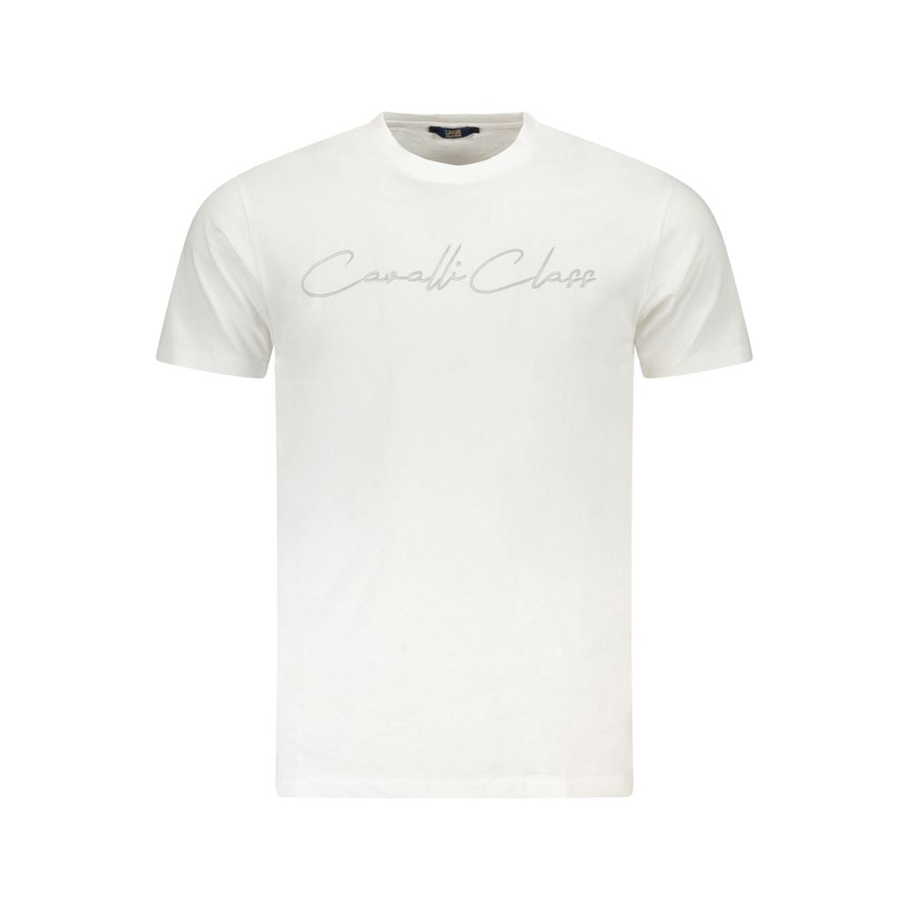 Cavalli Class White Cotton T-Shirt