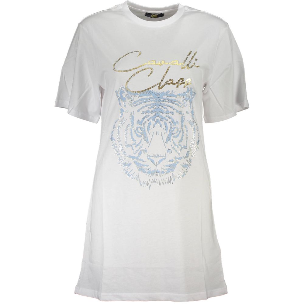 Cavalli Class White Cotton T-Shirt