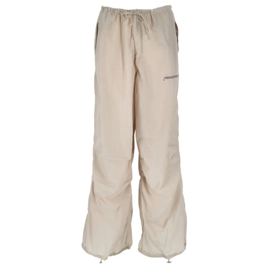 Hinnominate Beige Nylon Women's High-Waisted Trouser