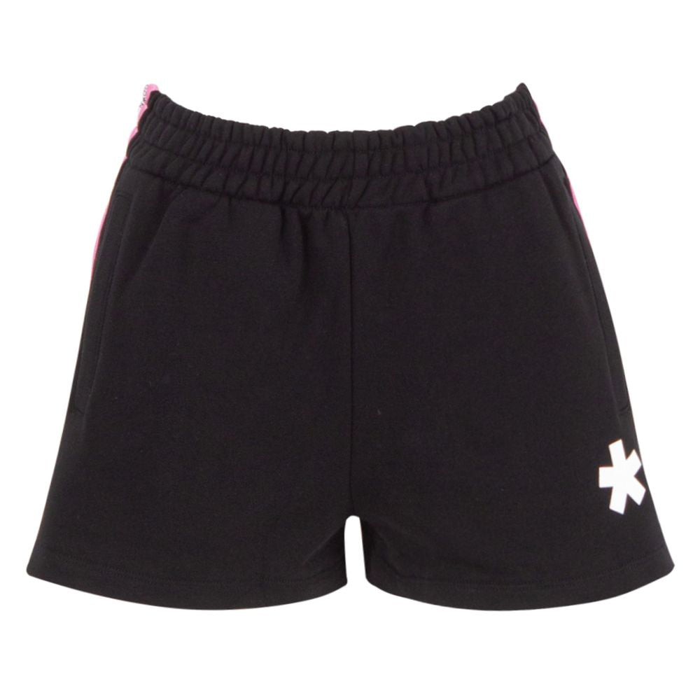 Comme Des Fuckdown Black Cotton Women's Short With Fuchsia Side Bands