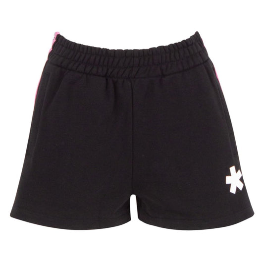 Comme Des Fuckdown Black Cotton Women's Short With Fuchsia Side Bands