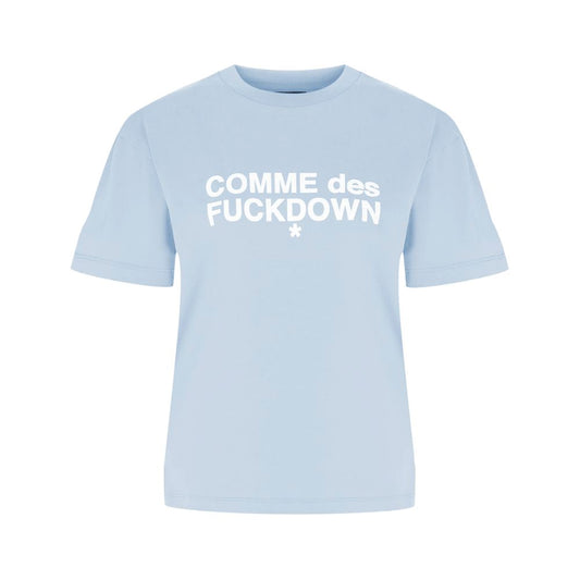 Comme Des Fuckdown Blue Cotton T-Shirt