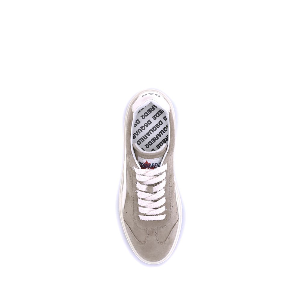 Dsquared² Beige Calf Leather Bos Taurus Low Top Sneakers