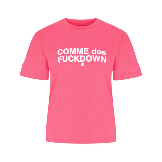 Comme Des Fuckdown Pink Cotton T-Shirt
