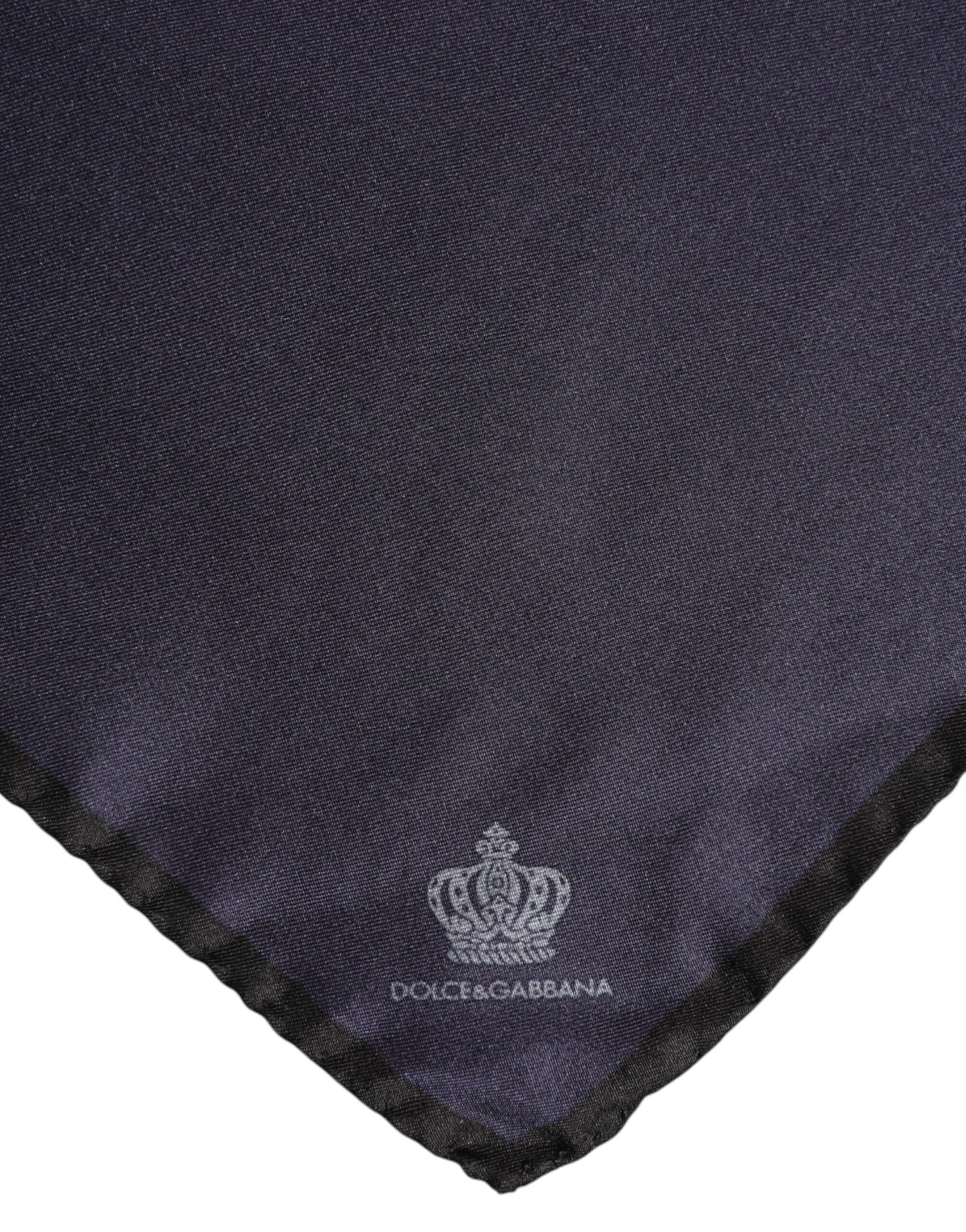 Dolce & Gabbana Blue DG Crown Silk Square Men Foulard Scarf