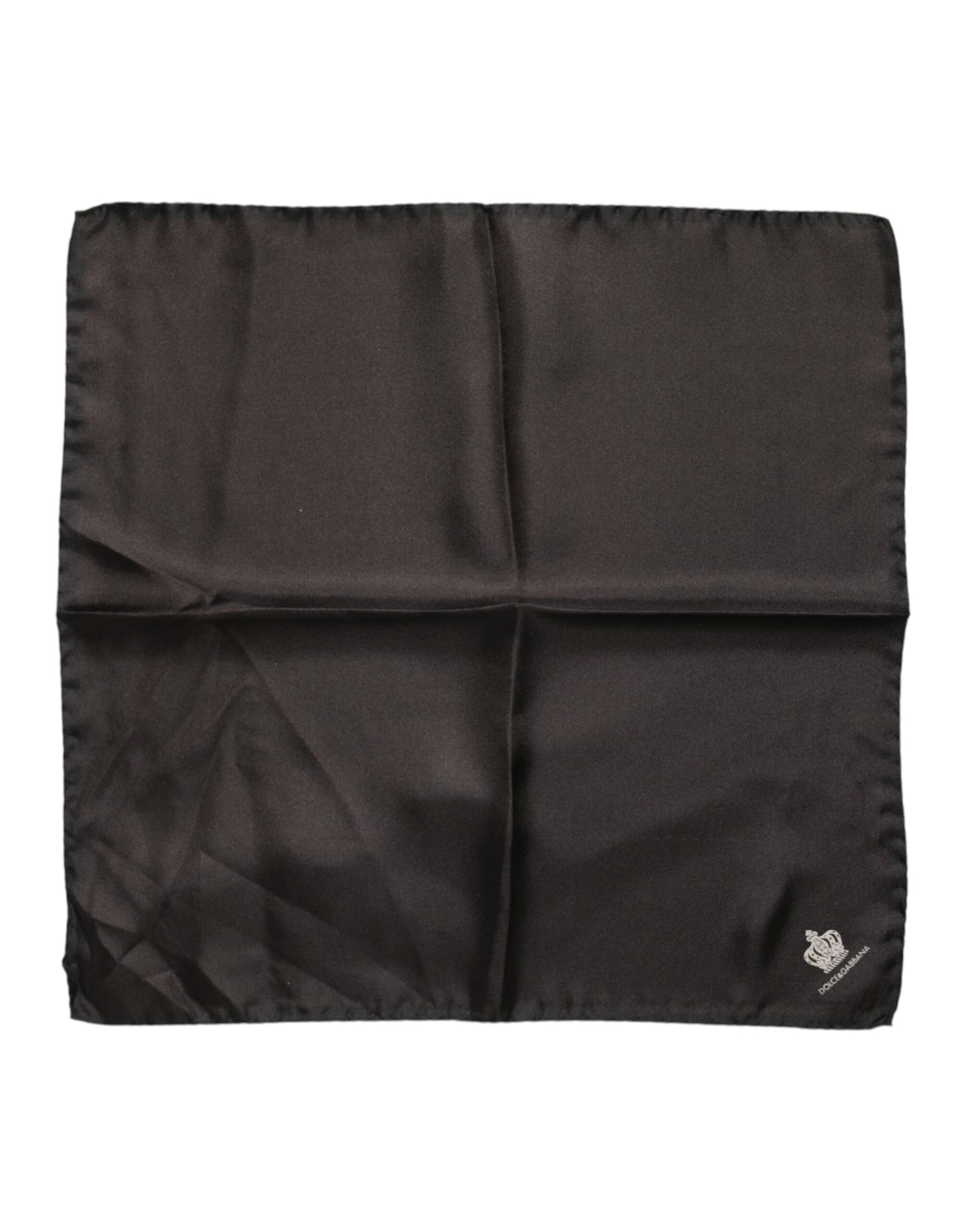 Dolce & Gabbana Brown DG Crown Silk Square Men Foulard Scarf