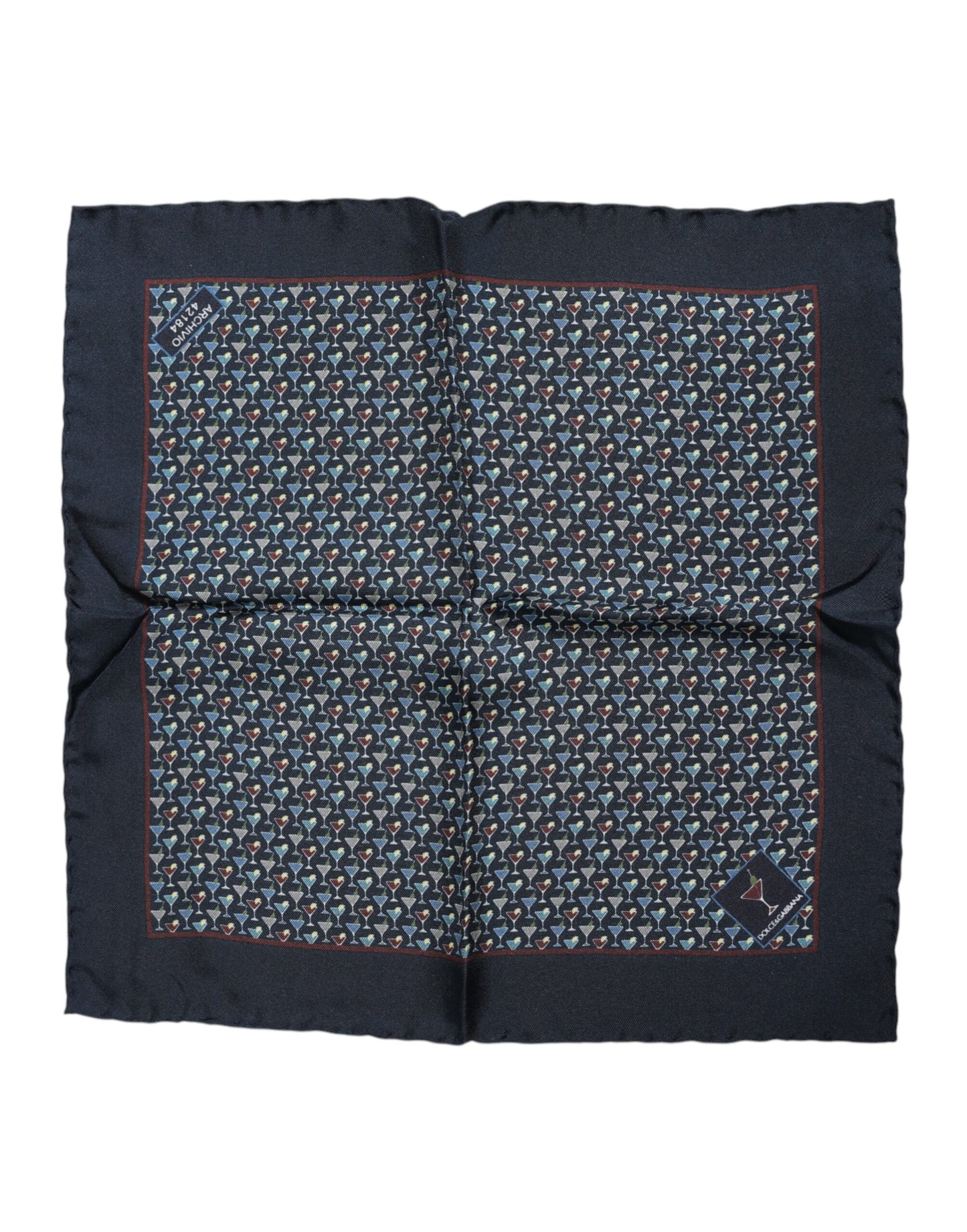 Dolce & Gabbana Blue Cocktail Silk Square Foulard Scarf