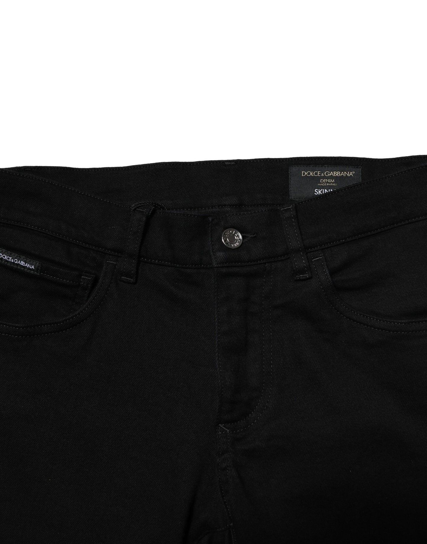 Dolce & Gabbana Black Cotton Stretch Skinny Men Denim Jeans