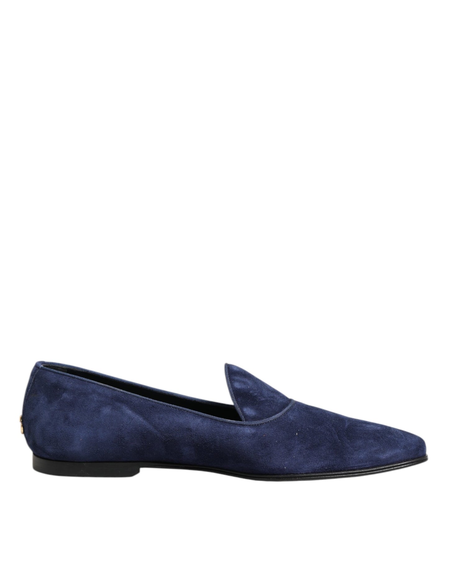 Dolce & Gabbana Blue Velvet DG Logo Loafers Formal Shoes
