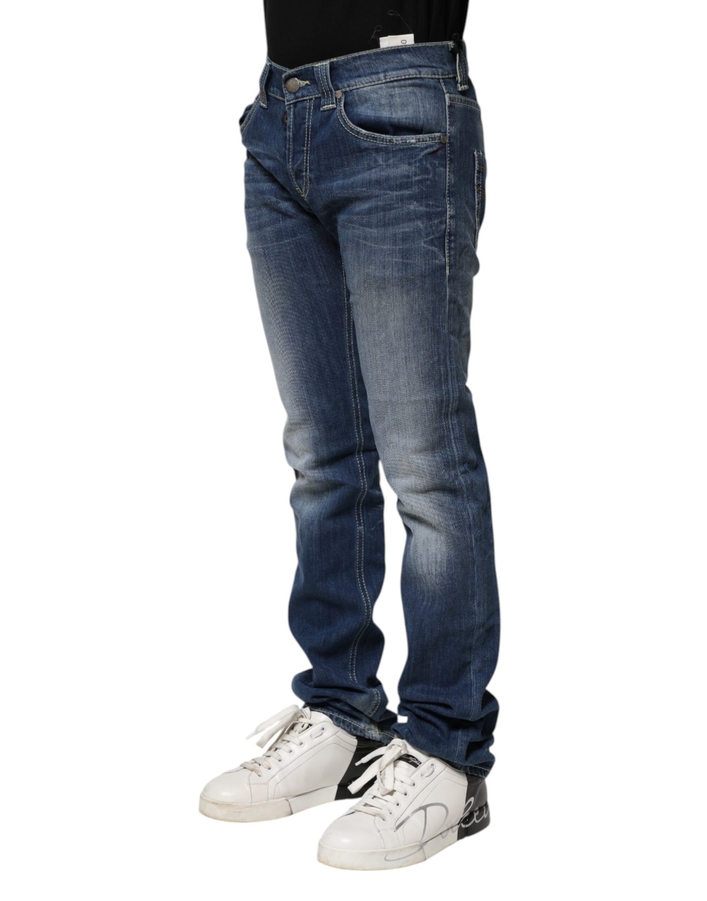 Dondup Blue Washed Skinny Fit Casual Men Denim Jeans
