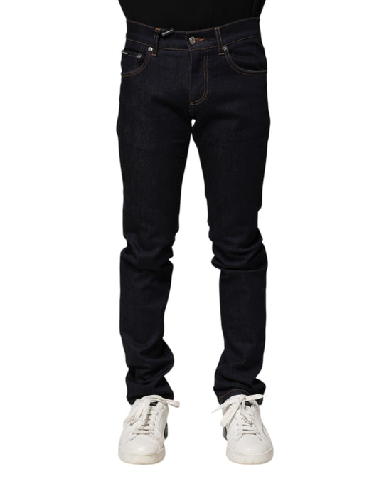 Dolce & Gabbana Black Cotton Skinny Men Denim Jeans