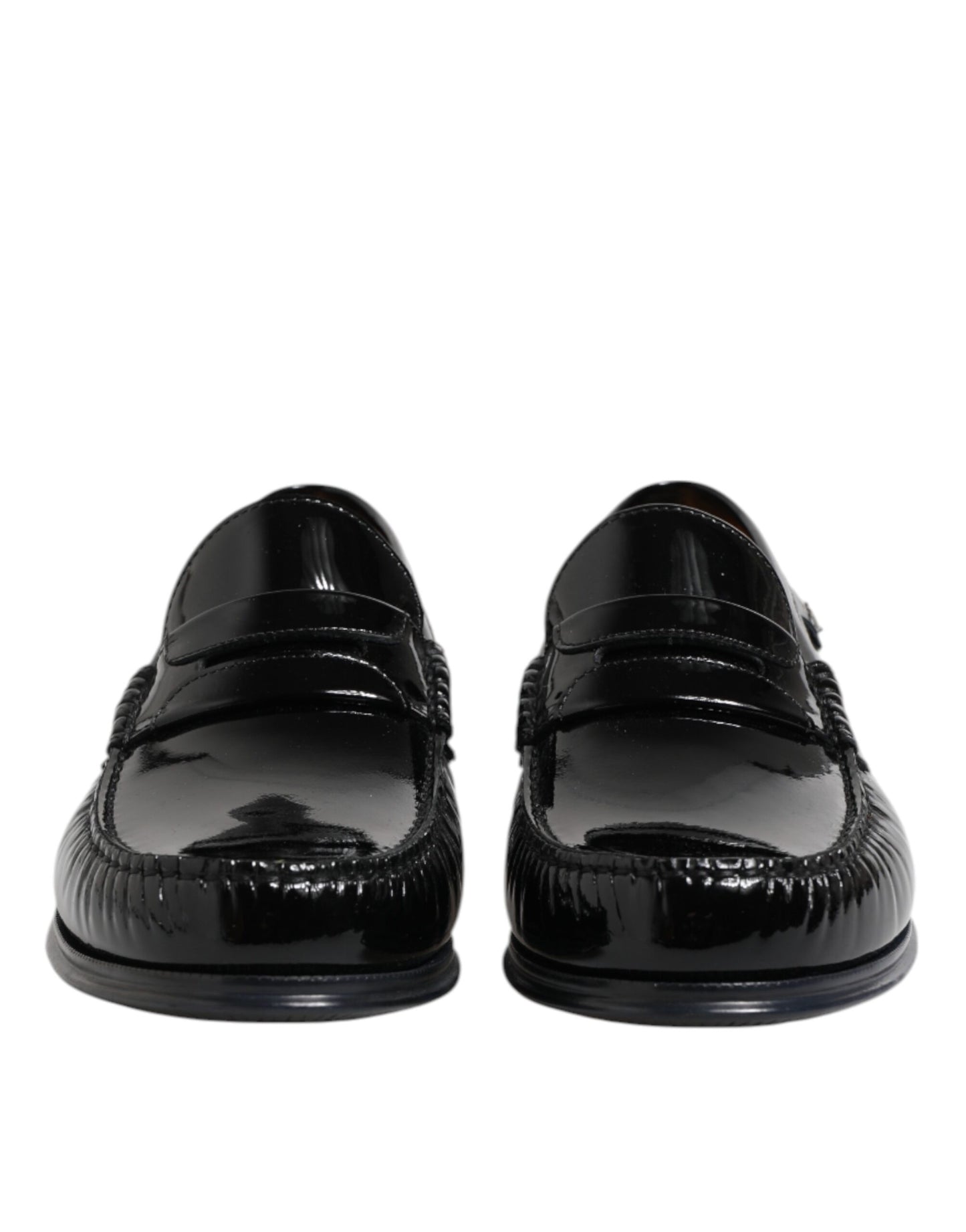 Dolce & Gabbana Black Leather Slip On Loafers Dress Shoes