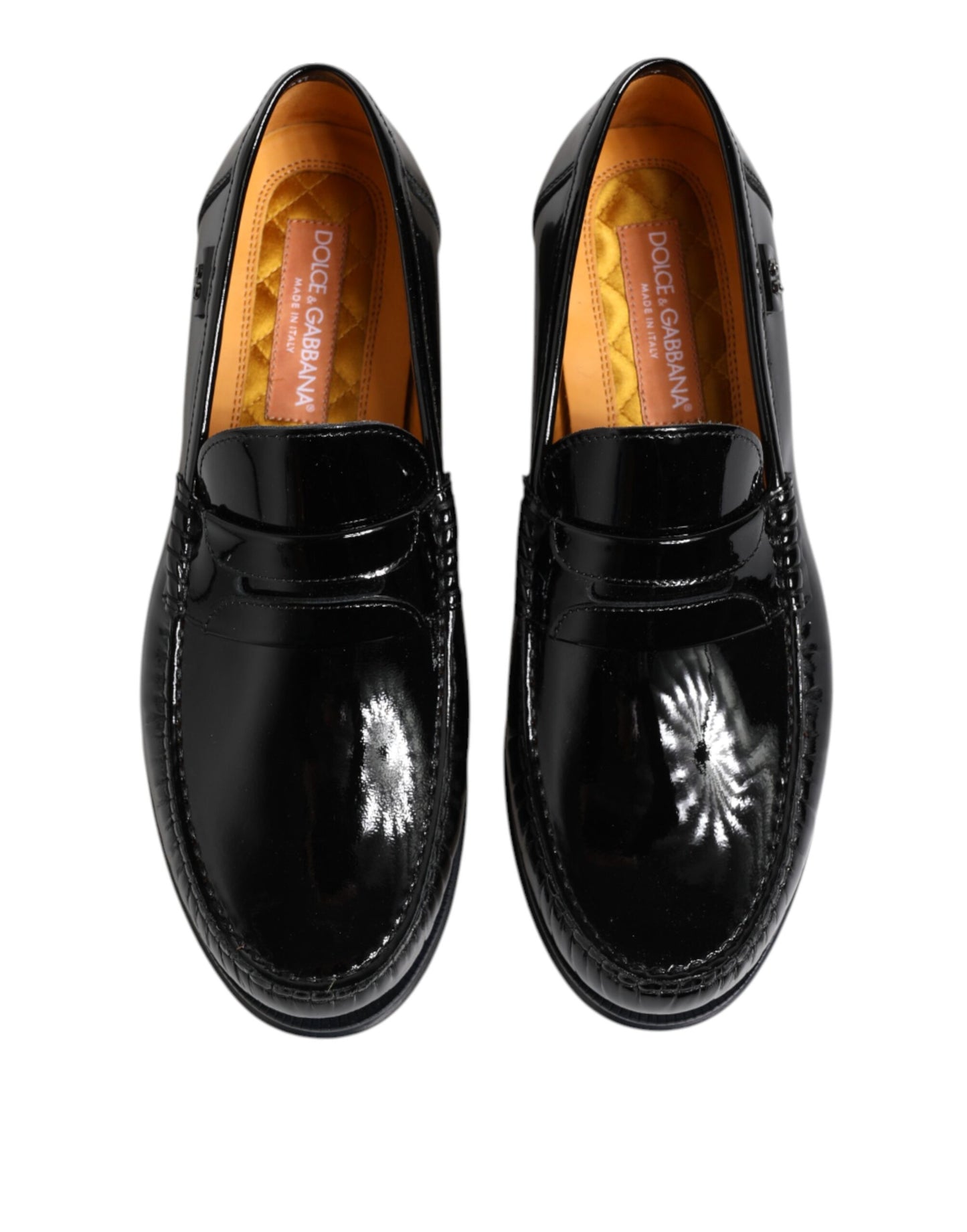 Dolce & Gabbana Black Leather Slip On Loafers Dress Shoes