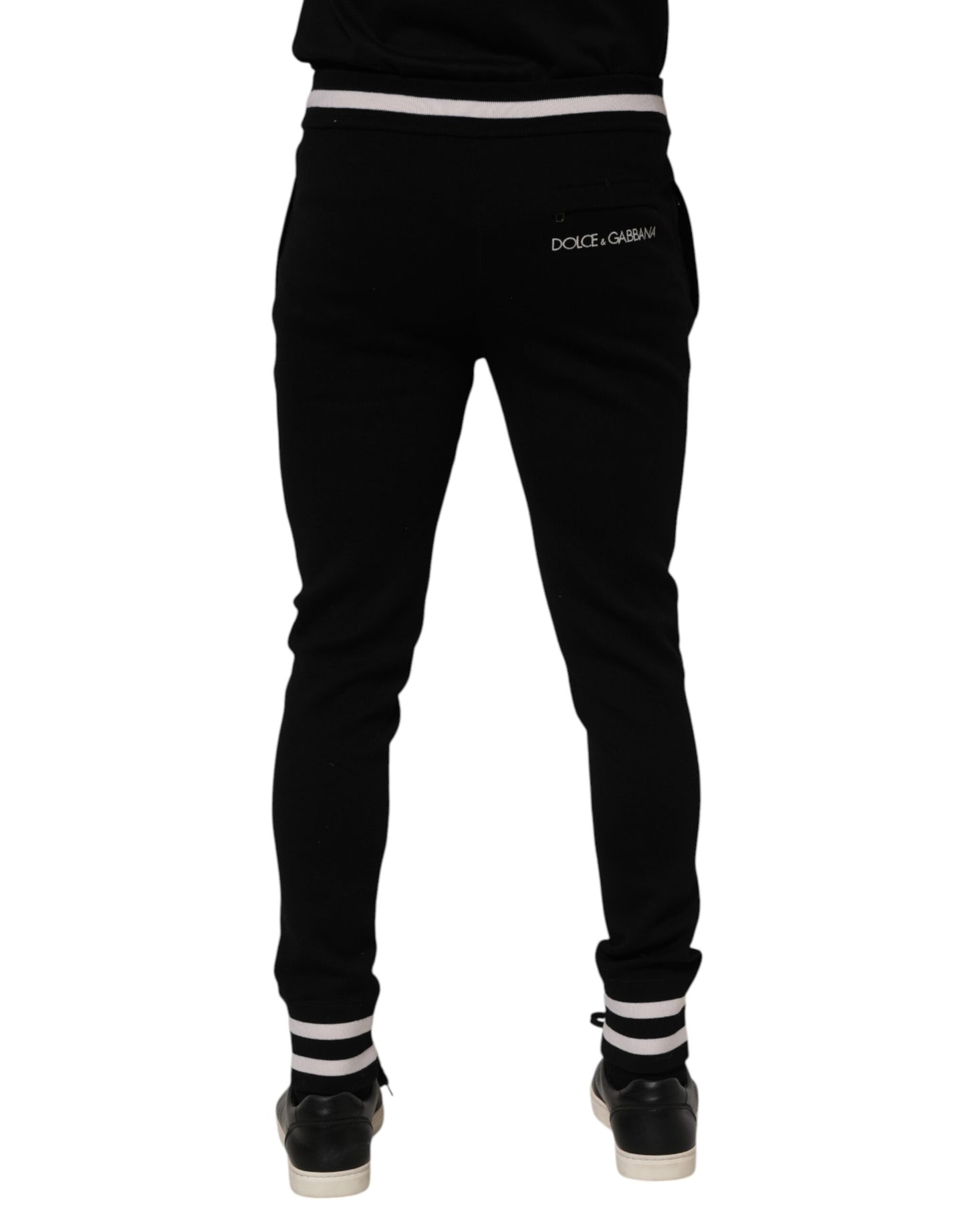 Dolce & Gabbana Black Cotton Men Jogger Sweatpants Pants