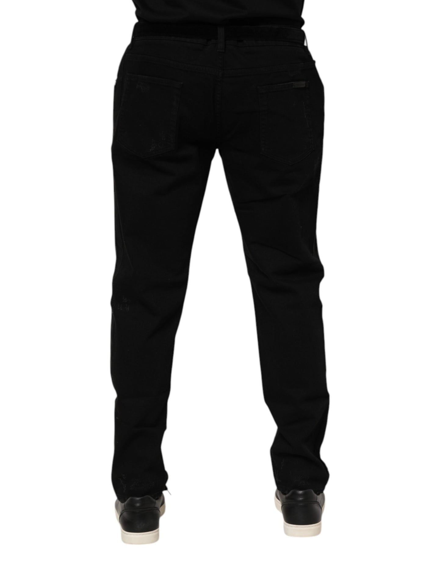 Dolce & Gabbana Black Cotton Skinny Men Denim Jeans
