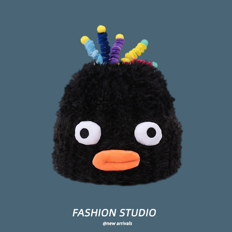 Casual Cute Sleeve Cap Warm, Comfortable And Breathable Plush Bonnet