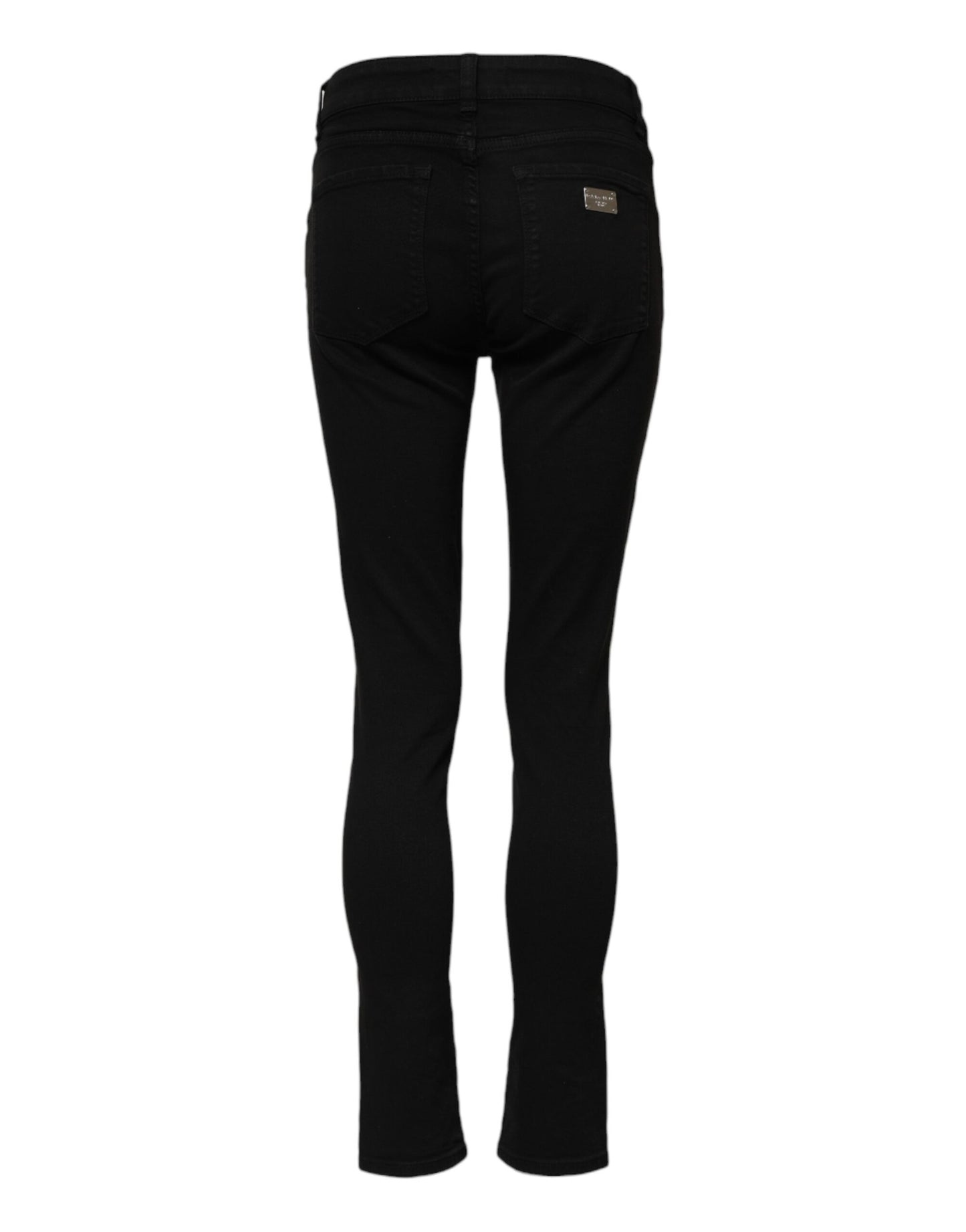 Dolce & Gabbana Black Cotton Skinny Mid Waist Denim Jeans