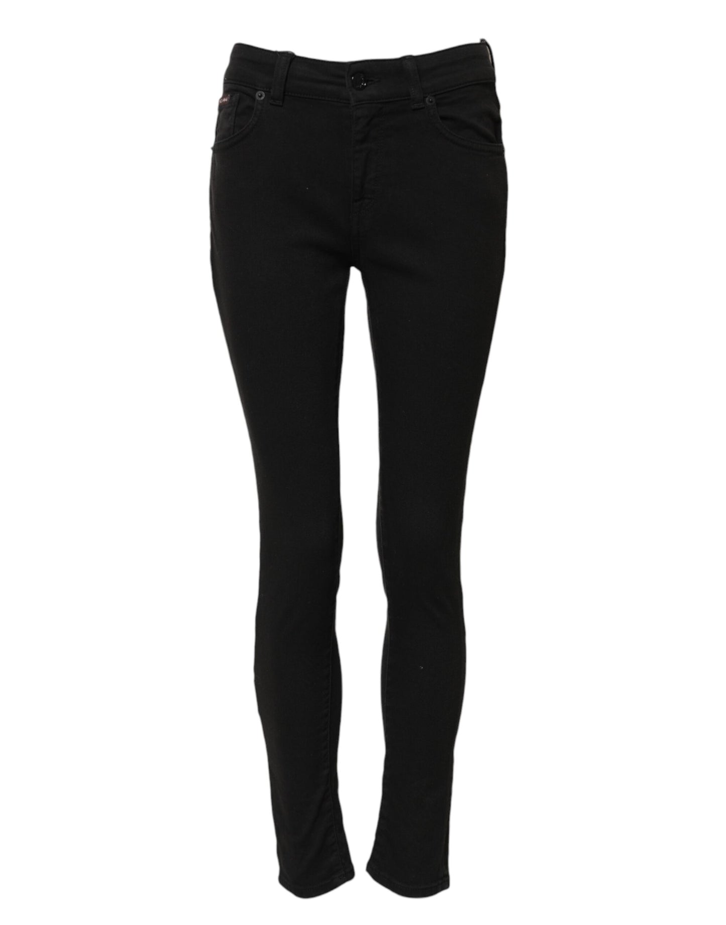 Dolce & Gabbana Black Cotton Skinny Mid Waist Denim Jeans