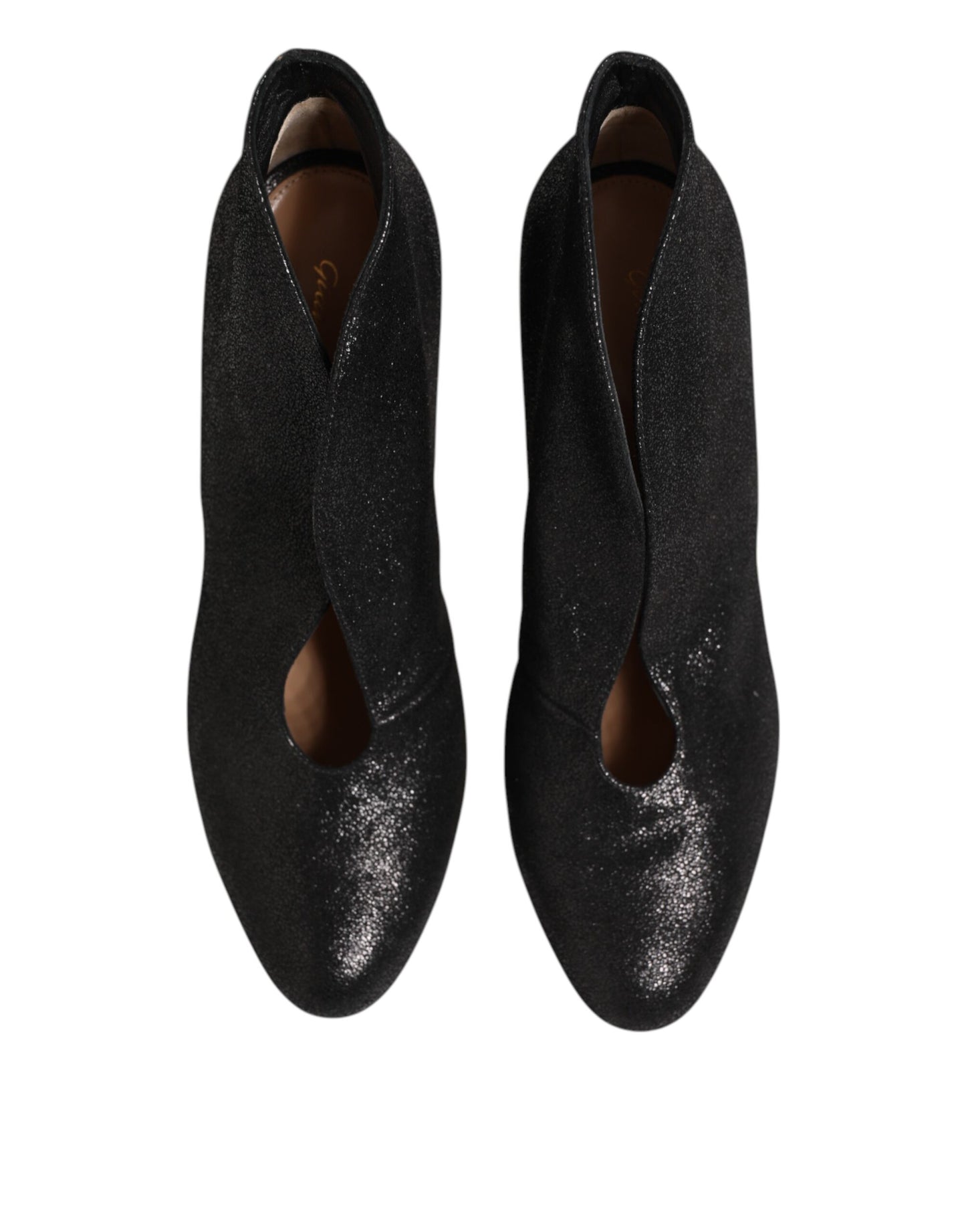 Gianvito Rossi Metallic Black Pump Stiletto Heels Shoes