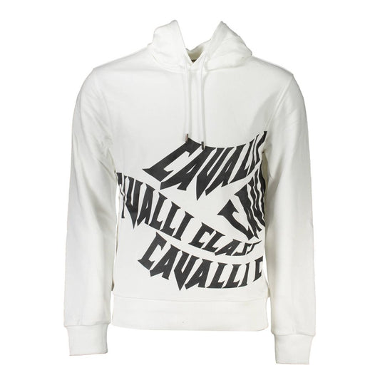 Cavalli Class White Cotton Sweatshirt