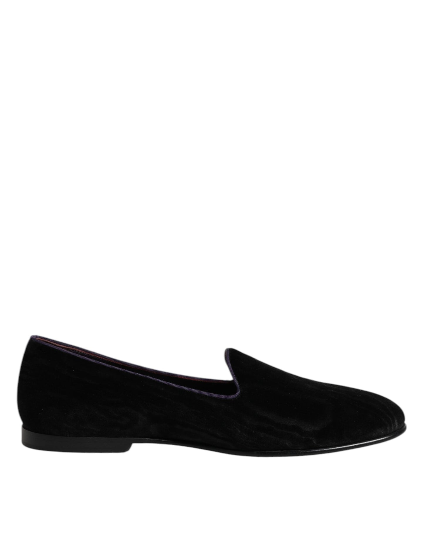 Dolce & Gabbana Black DG Crown Embroidery Loafers Slip On Shoes